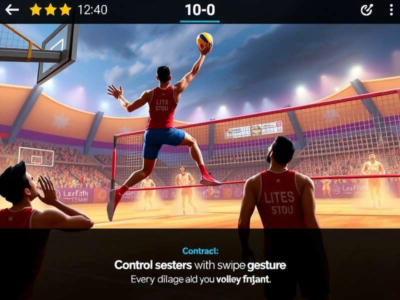 Volley Titan gameplay screenshot showing intense volleyball action